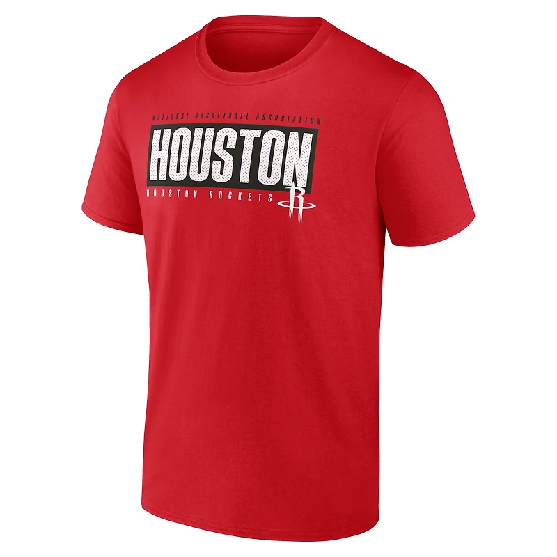 Men's  Red Houston Rockets Blocked Out T-Shirt