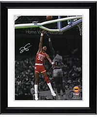 Photographie autographiée de Ralph Sampson des Houston Rockets 11" x 14 " contre les Boston Celtics