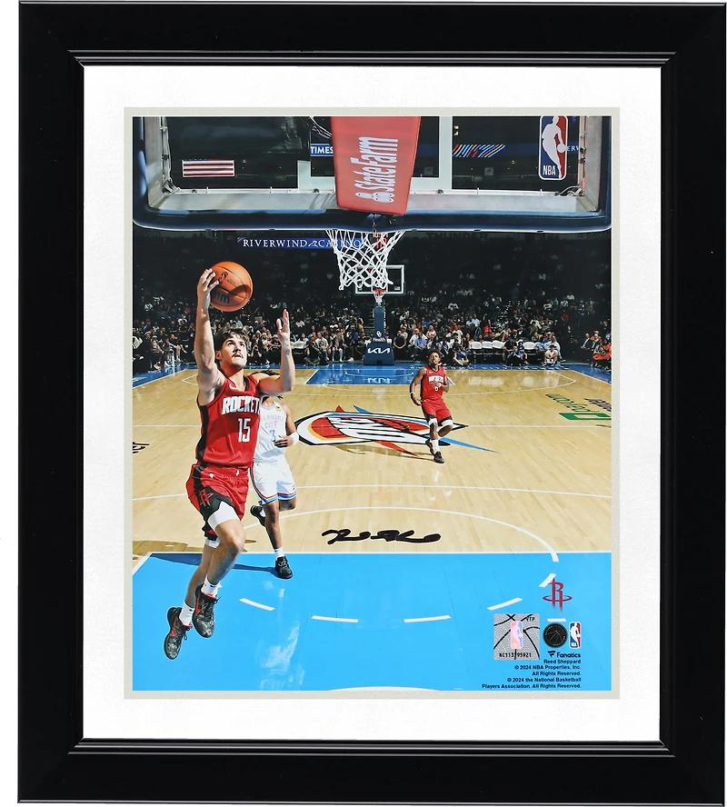 Reed Sheppard Houston Rockets Autographed 8" x 10" Layup vs. Oklahoma City Thunder Photograph