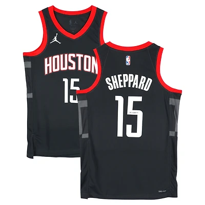 Reed Sheppard Houston Rockets Autographed Black Jumpman Statement Edition Swingman Jersey 