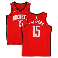 Maillot Nike Icon Swingman rouge dédicacé par Reed Sheppard des Houston Rockets