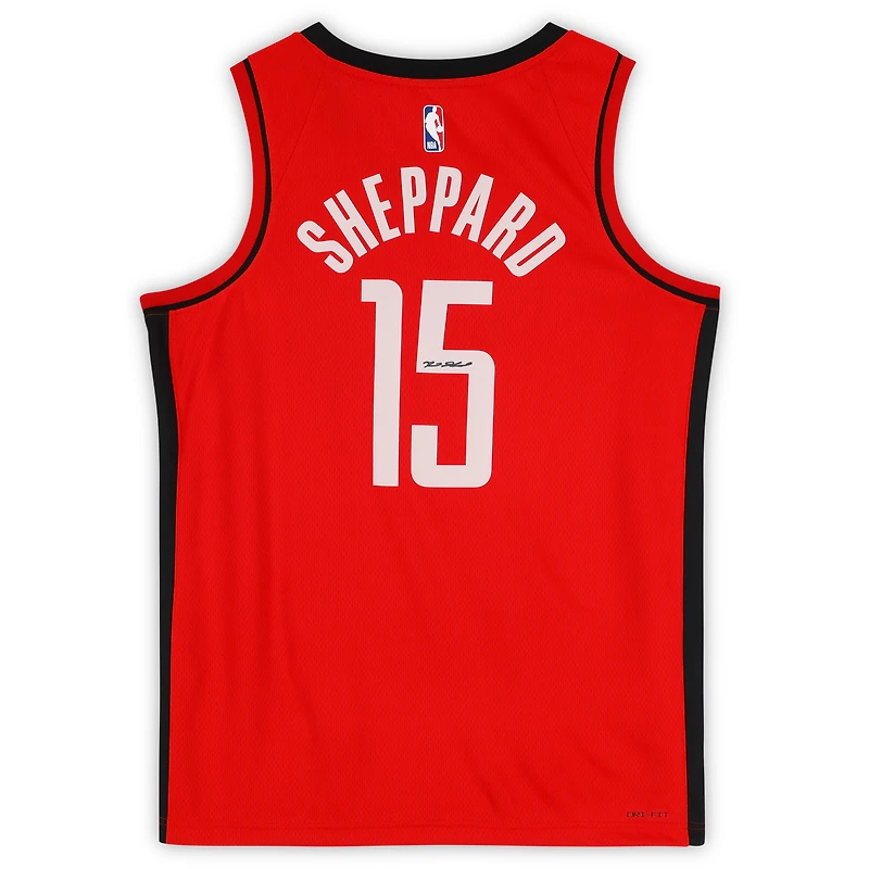 Maillot Nike Icon Swingman rouge dédicacé par Reed Sheppard des Houston Rockets