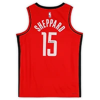 Maillot Nike Icon Swingman rouge dédicacé par Reed Sheppard des Houston Rockets