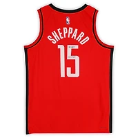 Maillot Nike Icon Swingman rouge dédicacé par Reed Sheppard des Houston Rockets avec inscription « 2024 #3 Pick »