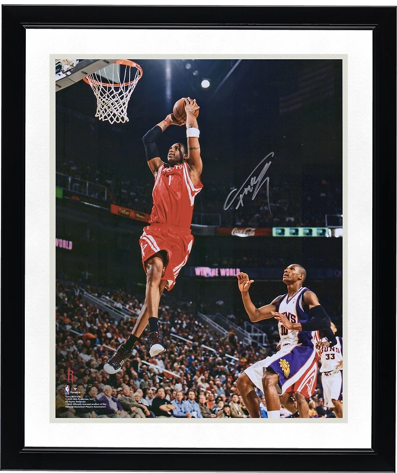 Photo dédicacée de Tracy McGrady (Houston Rockets) - Dunk à deux mains contre les Phoenix Suns (40,6 x 50,8 cm)