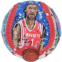 Ballon de baseball autographié par Tracy McGrady des Houston Rockets - Illustration de Charles Fazzino - QL84439502