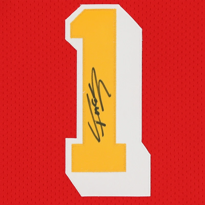 Maillot authentique autographié Mitchell & Ness rouge des Houston Rockets par Tracy McGrady