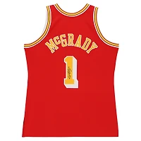 Maillot authentique autographié Mitchell & Ness rouge des Houston Rockets par Tracy McGrady