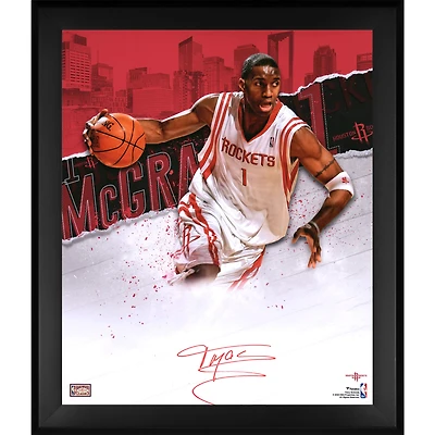 Photographie encadrée autographiée de Tracy McGrady des Houston Rockets, 20" x 24"