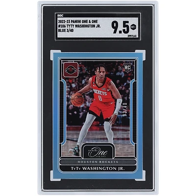 TyTy Washington Jr. Houston Rockets 2022-23 Panini One & One Blue #106 #3/40 SGC Authenticated 9.5 Rookie Card