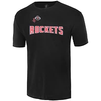 T-shirt unisexe FISLL noir surdimensionné avec logo des Houston Rockets