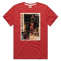 T-shirt unisexe Hommage à Hakeem Olajuwon, joueur des Houston Rockets, rouge, Topps Trading Card, mélange de trois matières