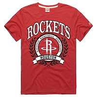 Unisex Homage  Red Houston Rockets Crest Tri-Blend T-Shirt