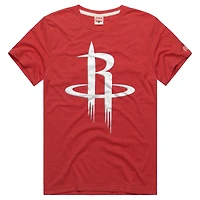 Unisex Homage  Red Houston Rockets Logo Tri-Blend T-Shirt
