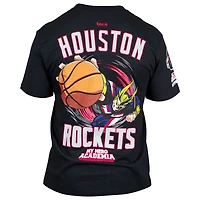 T-shirt unisexe Hyperfly noir Houston Rockets NBA x My Hero Academia All Might Smash