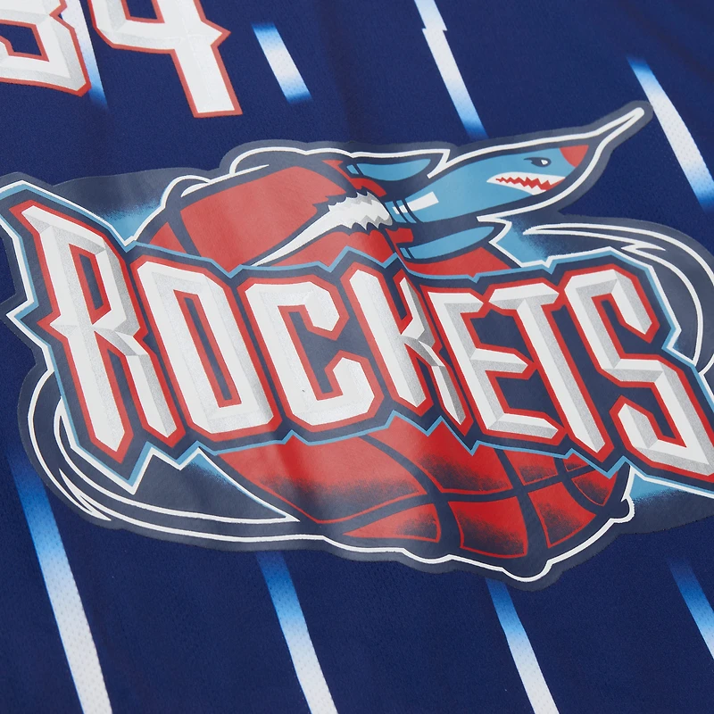 Maillot de hockey unisexe Mitchell & Ness Hakeem Olajuwon bleu marine des Houston Rockets Maxxed Out Fashion