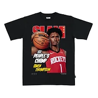 T-shirt unisexe noir avec logo SLAM Amen Thompson des Houston Rockets