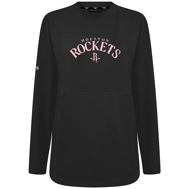 Sweat-shirt à col officier Beaudry pour la fête des mères Houston Rockets de Levelwear femme, noir