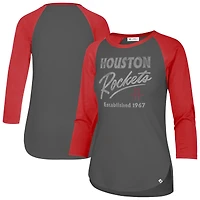 Women's '47  Gray Houston Rockets High Rise Frankie Raglan Long Sleeve T-Shirt
