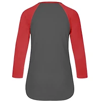 Women's '47  Gray Houston Rockets High Rise Frankie Raglan Long Sleeve T-Shirt
