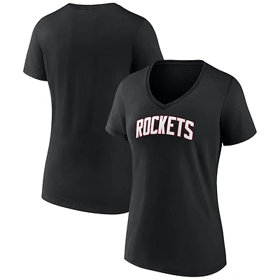 Women's  White Houston Rockets Alternate Logo V-Neck T-Shirt