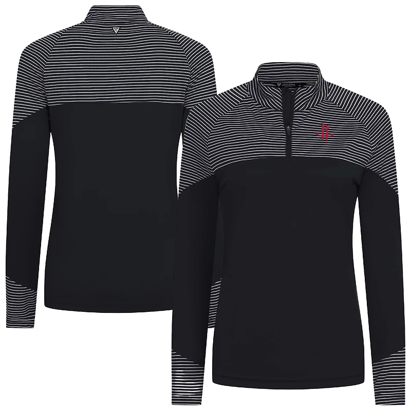 Haut à glissière quart de tour noir rayures classiques des Houston Rockets pour femme Levelwear
