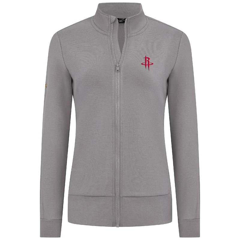 Veste zippée intégrale grise Houston Rockets Shine pour femme Levelwear