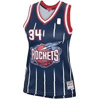 Women's Mitchell & Ness Hakeem Olajuwon Navy Houston Rockets  Hardwood Classics Swingman Jersey