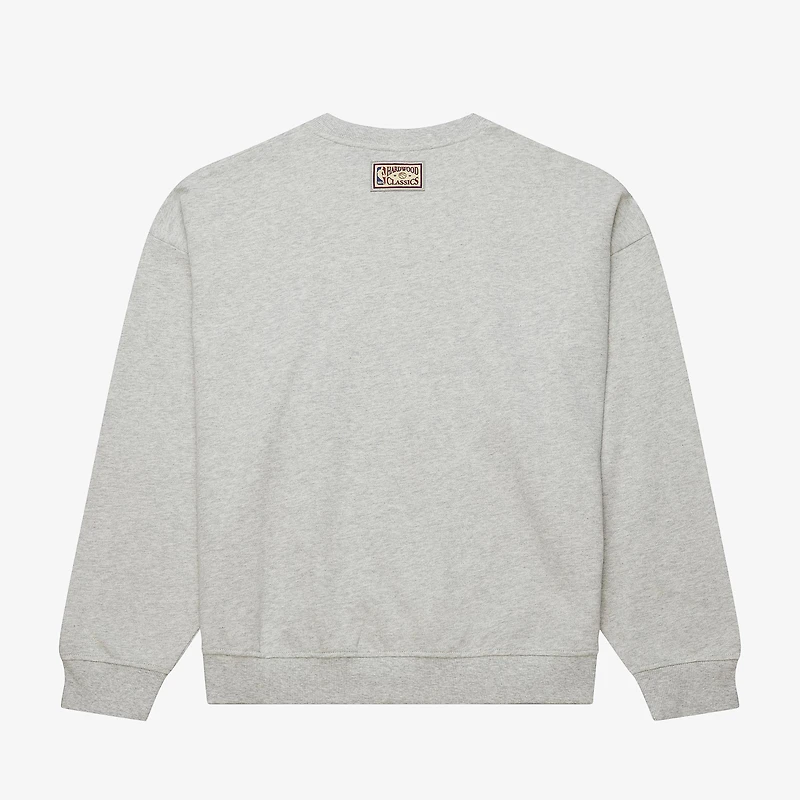 Women's Mitchell & Ness Heather Gray Houston Rockets 3.0 Logo Lightweight Sweatshirt