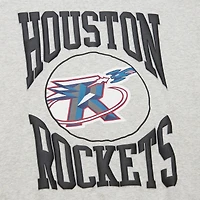 Sweat-shirt léger Mitchell & Ness pour femme, gris chiné, logo Houston Rockets 3.0