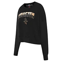 Women's Pro Standard  Black Houston Rockets Glam Cropped Pullover Sweatshirt