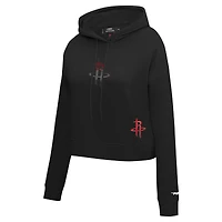 Women's Pro Standard Black Houston Rockets Jewels Cropped Pullover Hoodie