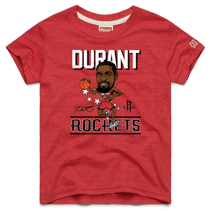 Youth Homage Kevin Durant Red Houston Rockets Caricature Tri-Blend T-Shirt