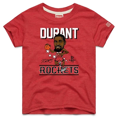 Youth Homage Kevin Durant Red Houston Rockets Caricature Tri-Blend T-Shirt