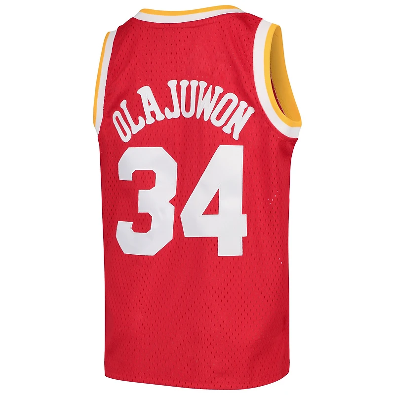Youth Mitchell & Ness Red Hakeem Olajuwon Houston Rockets 1996/97 Hardwood Classics Swingman Jersey