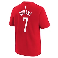 T-shirt Nike Kevin Durant rouge Houston Rockets pour enfant, avec nom et numéro emblématiques