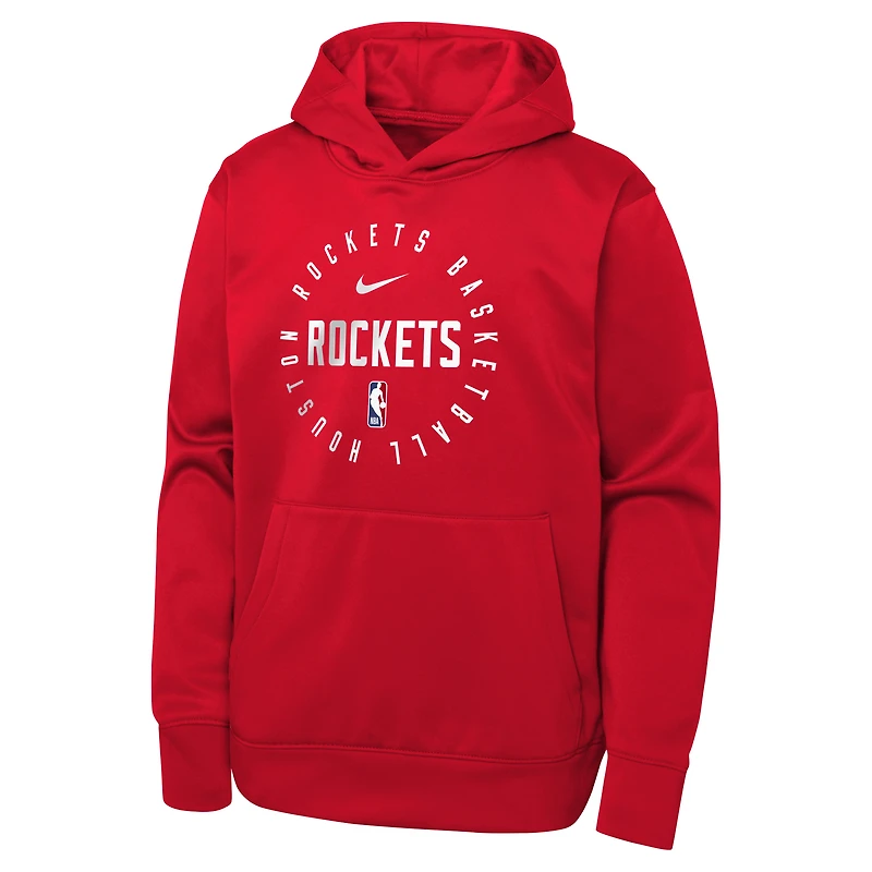 Youth Nike Red Houston Rockets Performance Practice Spotlight Pullover Hoodie