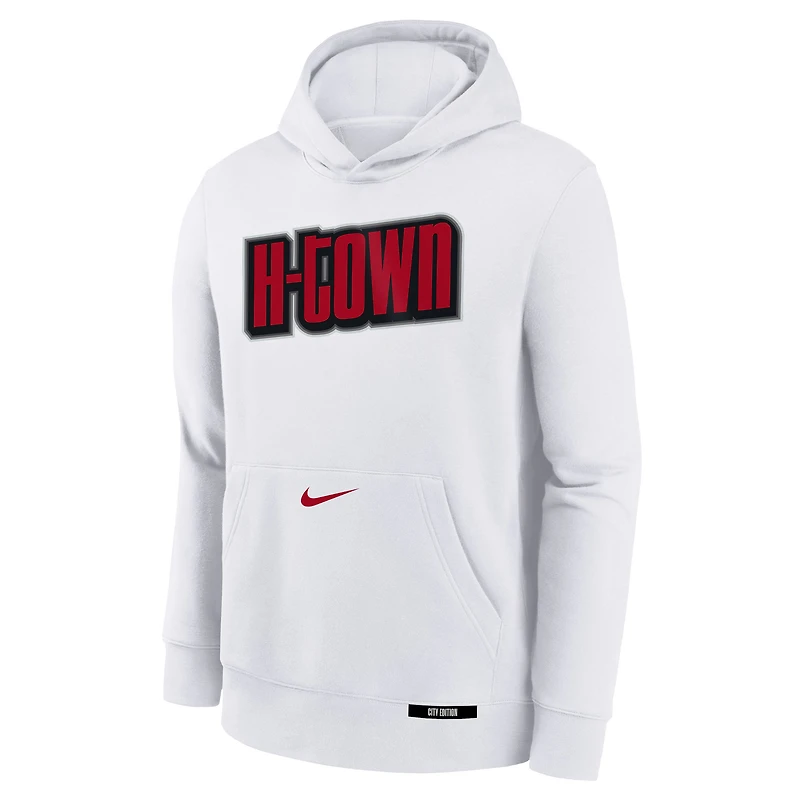 Sweat à capuche en polaire Nike City Edition Club Houston Rockets 2024/25 blanc pour jeune