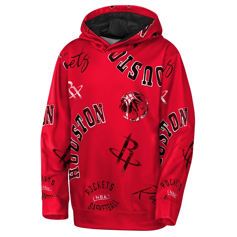Youth Outerstuff Red Houston Rockets Moving Violation Hoodie