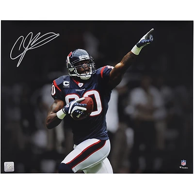 Andre Johnson Houston Texans Autographed 16" x 20" Touchdown Celebration Pointing Spotlight Photograph