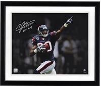 Andre Johnson Houston Texans Autographed 16" x 20" Touchdown Celebration Pointing Spotlight Photograph with "HOF 2024" Inscription