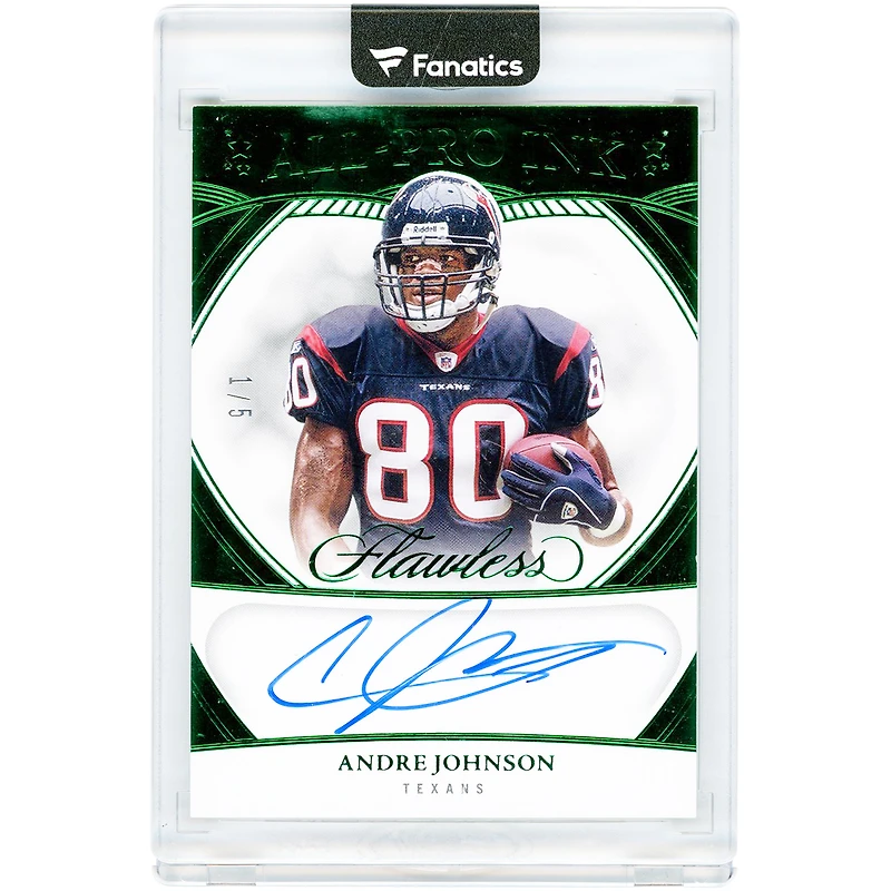 Carte autographiée d'Andre Johnson (Houston Texans) - Panini Flawless Emerald All Pro Ink 2025 #API-AJN #1/5
