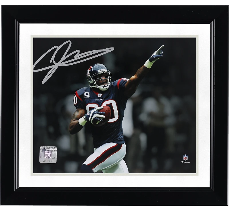Andre Johnson Houston Texans Autographed 8" x 10" Touchdown Celebration Pointing Spotlight Photograph