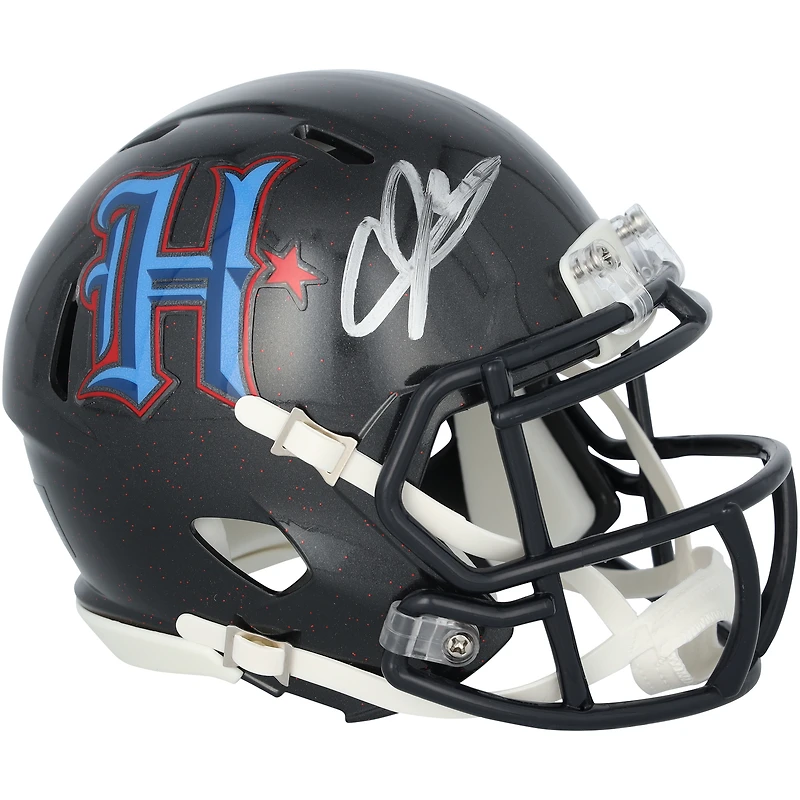 Casque miniature Riddell H-Town Alternate Speed autographié par Andre Johnson (Houston Texans de Houston)