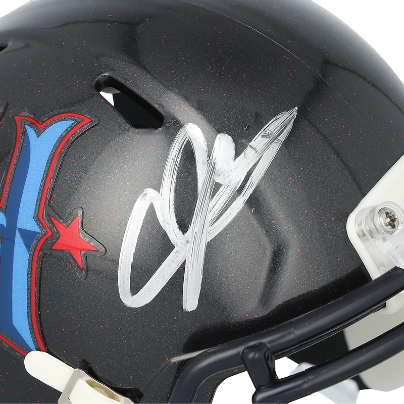 Casque miniature Riddell H-Town Alternate Speed autographié par Andre Johnson (Houston Texans de Houston)