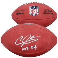 Ballon de football Wilson Duke en couleur, autographié par Andre Johnson (Houston Texans), avec inscription « HOF 24 ».