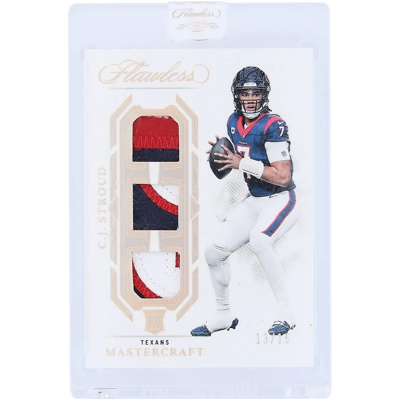 C.J. Stroud Houston Texans 2023 Panini Flawless Triple Multi Color Relics #M-CSD #13/15 Rookie Card