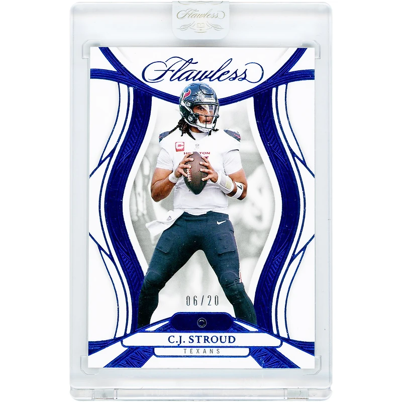 Carte C.J. Stroud Houston Texans 2025 Panini Flawless Sapphire Jewel Relic n° 23 n° 6/20