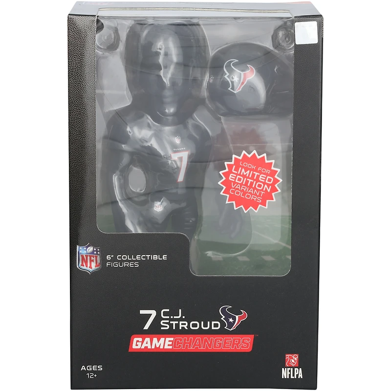 Figurine en vinyle de 15 cm, variante rare de couleur unie, de C.J. Stroud, Houston Texans, série 5, GameChangers