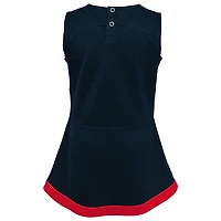 Girls Preschool Navy Houston Texans Two-Piece Cheer Captain Jumper Dress with Bloomers Set
